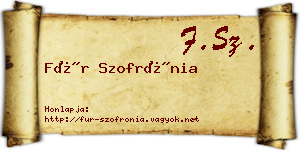 Für Szofrónia névjegykártya